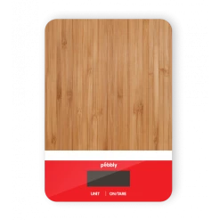 Acheter 🥰 Balance de Cuisine Electronique Bambou Rectangle Rouge 23 x 16 cm Pebbly 👍