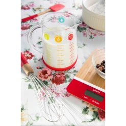 Tout neuf 🎁 Pichet Doseur en Verre et Silicone 1 L Rouge Pebbly ❤️ -Boutique Terraillon pichet doseur en verre et silicone 1 l rouge pebbly 1